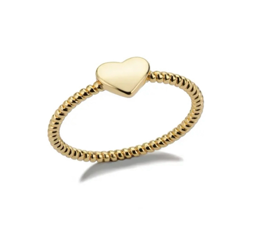 Anillo de corazón pequeño dorado y plateado