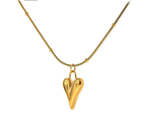 Cadena Steel corazón y puntos