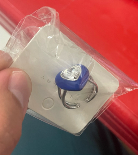 Anillo corazón Azul