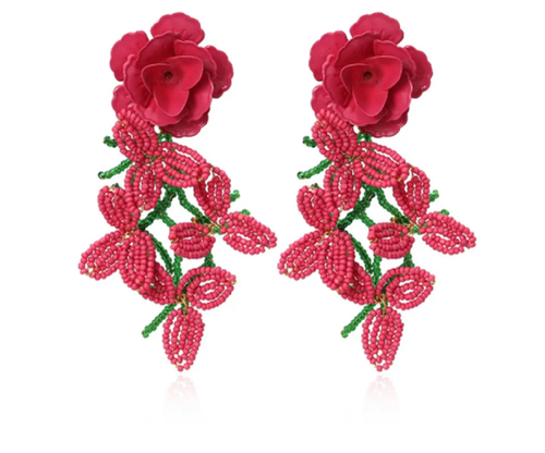 Arete rosa metal fucsia