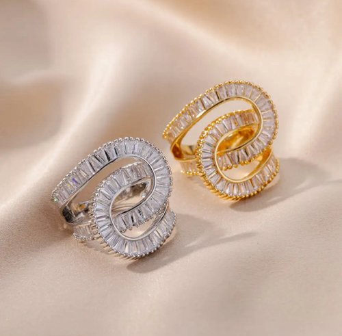 Anillo cruzado brillo zirconias