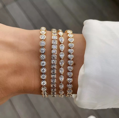 Pulsera eslabón con zirconias variedad