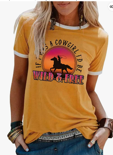 Camiseta cowgirl amarilla