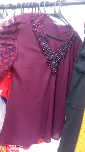 Blusa seda con encaje