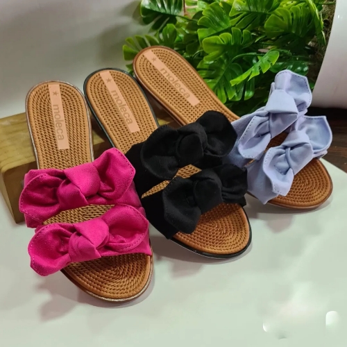 chinelas con moño moleca