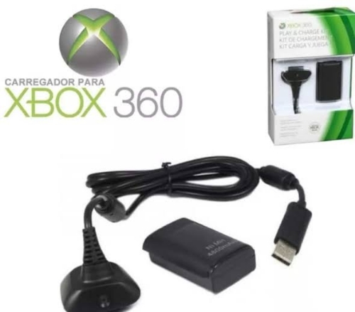 CARREGADOR + BATERIA CONTROLE XBOX 360
