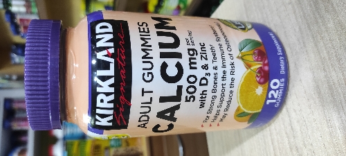 CALCIUM WITH D3 & ZINC 500MG 120 GUMMIES KIRKLAND
