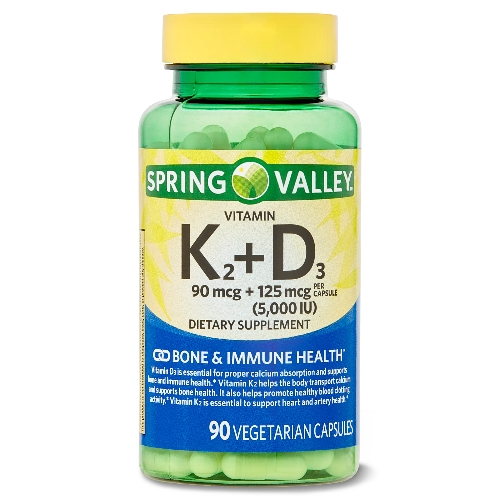 K2+D3 90MCG +125MCG (5000IU) 90 CAPSULES SPRING VALLEY