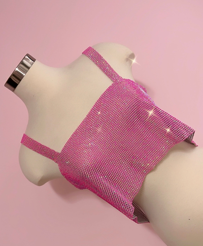 Top brillante rosa - UNITALLA