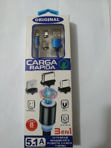 Cable  magnetico reforzado 3 en 1 5.1 A