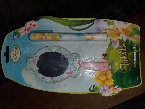 Juego bolígrafo y block tinker bell