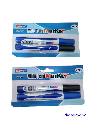 Marcador borrable X 2 azul y negro