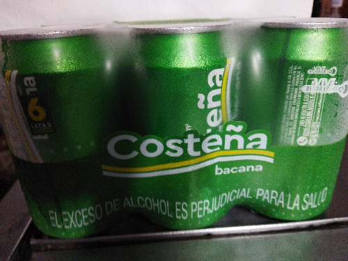 Cerveza costeña bacana sispak por 6 unid