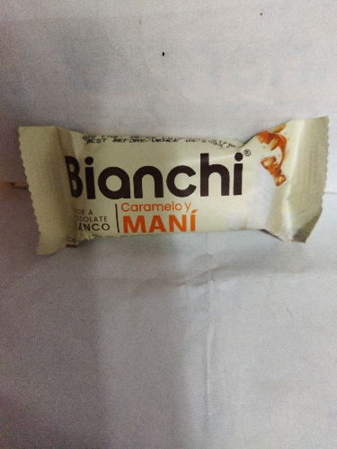 Bianchi caramelo y maní blanco 25 gr