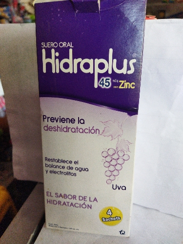 Suero oral hidraplus por 4 sobres