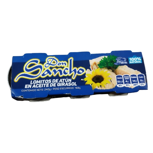 LOMITO DE ATÚN EN ACEITE DE GIRASOL x 3und