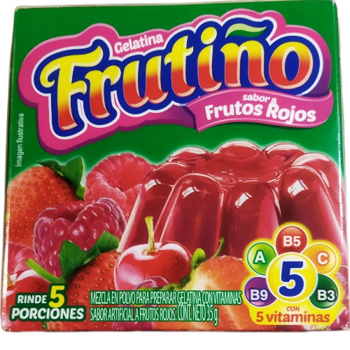 Gelatina frutiño frutos rojos
