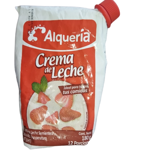 Crema leche Alqueria con tapa 180 gr