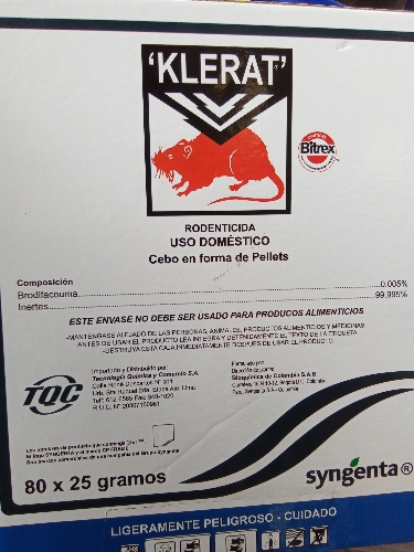 Klerat cebo en forma Pellets 80x25gr