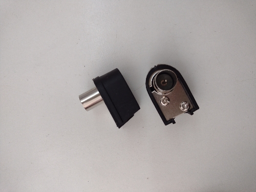 Ficha TV pin fino plástica