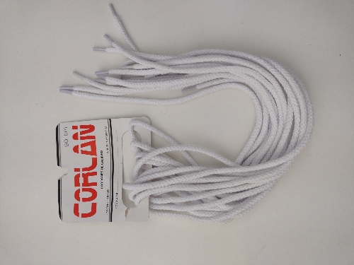 Cordones redondos blanco 90cm