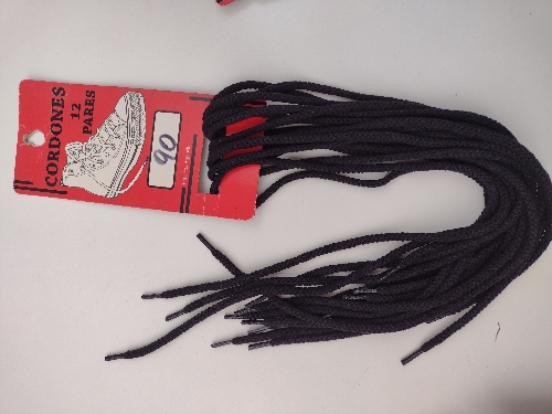 Cordones redondos negros 90cm