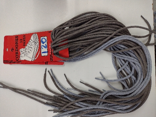 Cordones redondos gris 120cm