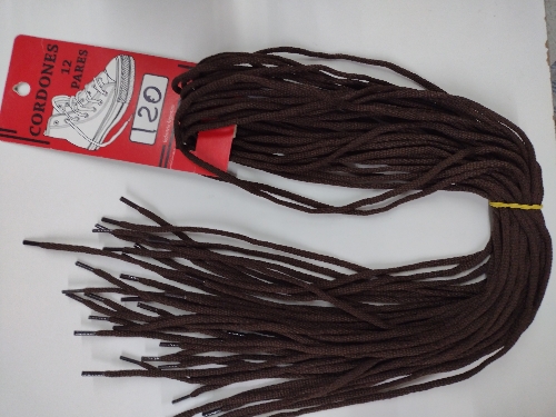 Cordones redondos marron 120cm