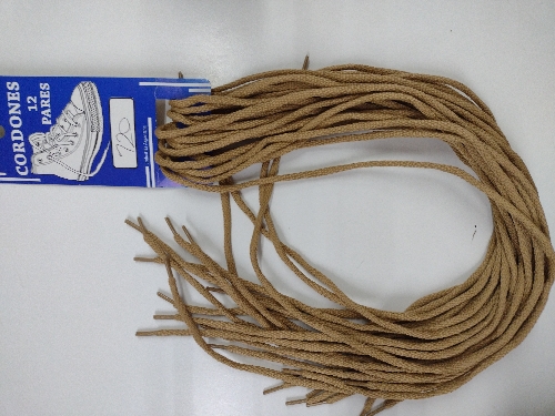 Cordones redondos marron claro 120cm