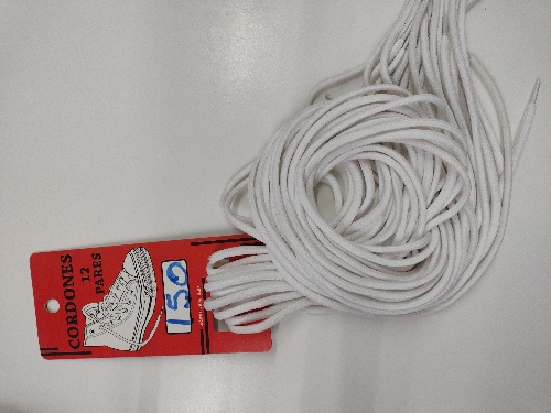 Cordones redondos blanco 150cm