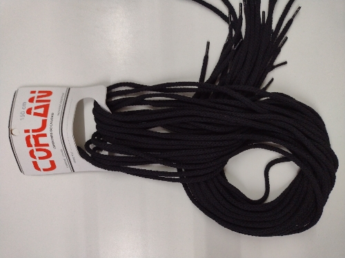 Cordones redondos negro 150cm