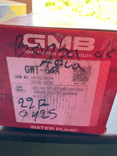 Bomba de agua 22R tacoma runner céltica hilux land cruiser 4x4 4x2