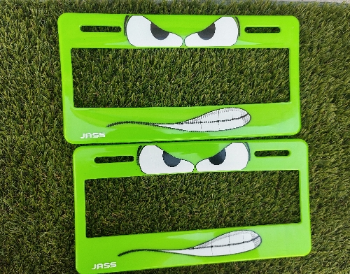 Portaplacas sonrisa verde