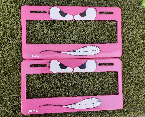 Portaplacas sonrisa rosa