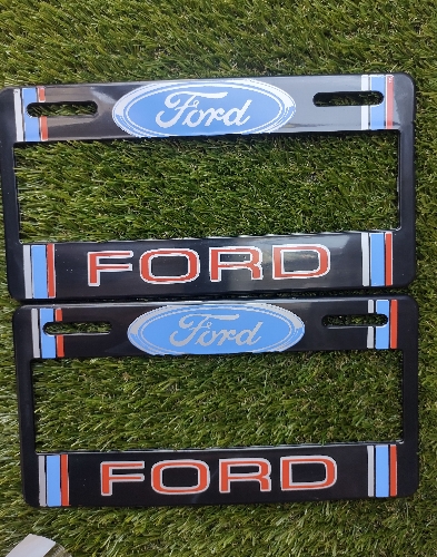 Portaplacas Ford azul
