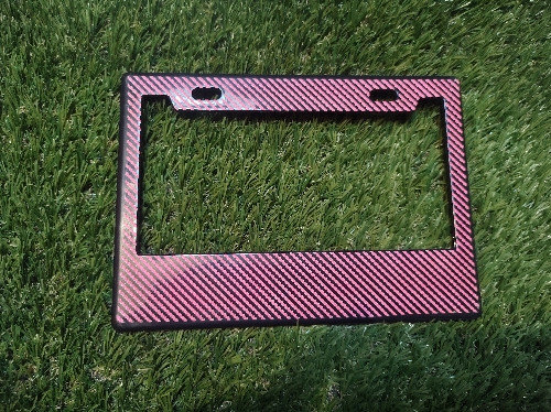 Portaplacas moto fibra rosa