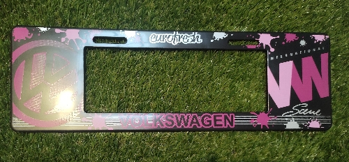 Portaplaca europea vw rosa