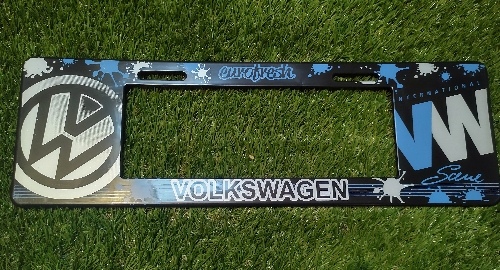 Portaplaca europea vw azul