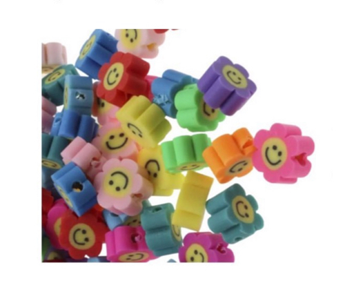 #11…Caja de 17gr Fimo Pasador Flor Multicolor de 9x9mm