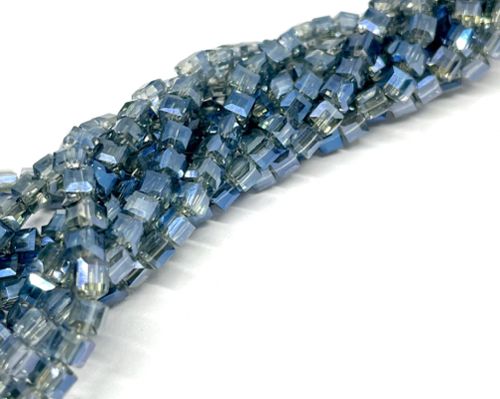 #34…Cristal Cuadrado de 3x3mm - Azul oscuro Brillante