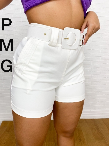 Short com cinto alfaiataria