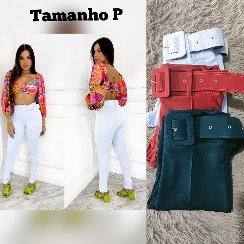 Calça Skinny com cinto