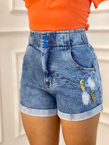 Short c/ elástico e botões