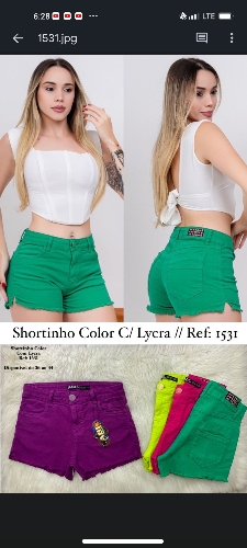 Short com lycra cores