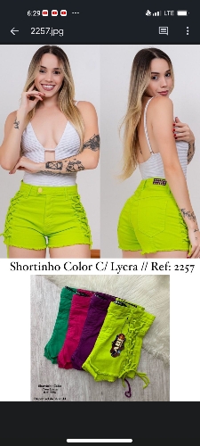 Short color c/ lycra detalhe lateral