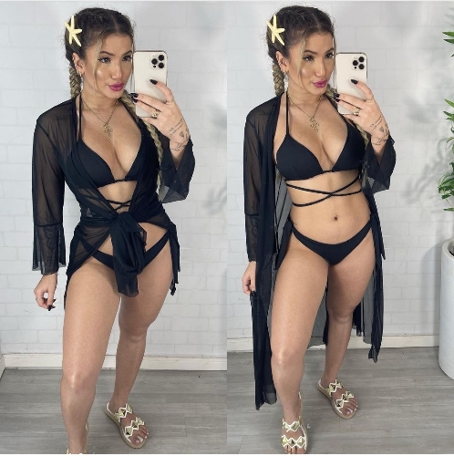 Saída de praia em tule