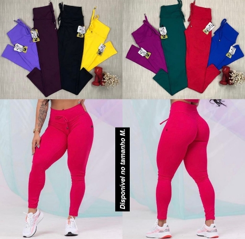 Calça poliamida lisa empina bumbum