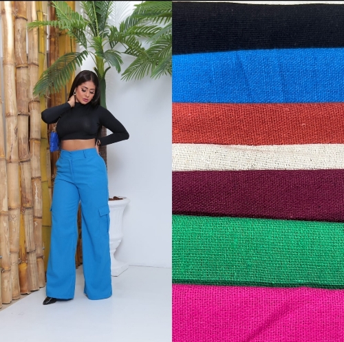 Calça cargo em linho