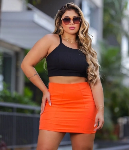 Short saia c/ costura em alfaiataria