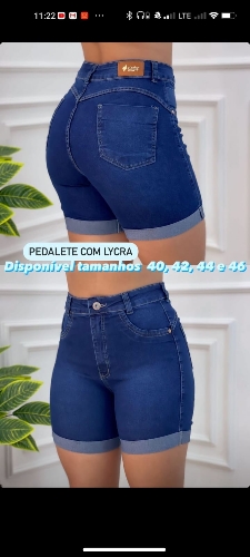 Pedalete jeans com Lycra escuro